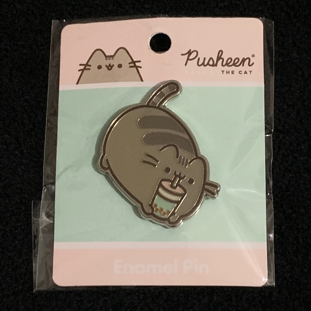 Pusheen Boba Drink Enamel Pin New